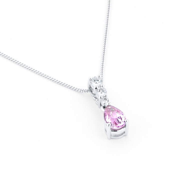 Goldsmiths 18ct White Gold Diamond & Sapphire Pendant