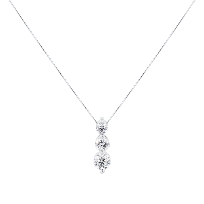 Mappin & Webb 18ct White Gold 1.00cttw Diamond Graduated Drop Pendant