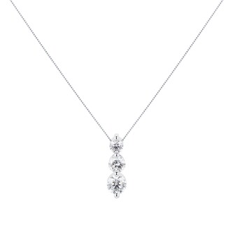 Mappin & Webb 18ct White Gold 1.00cttw Diamond Graduated Drop Pendant Mappin & Webb 18ct White Gold 1.00cttw Diamond Graduated Drop Pendant