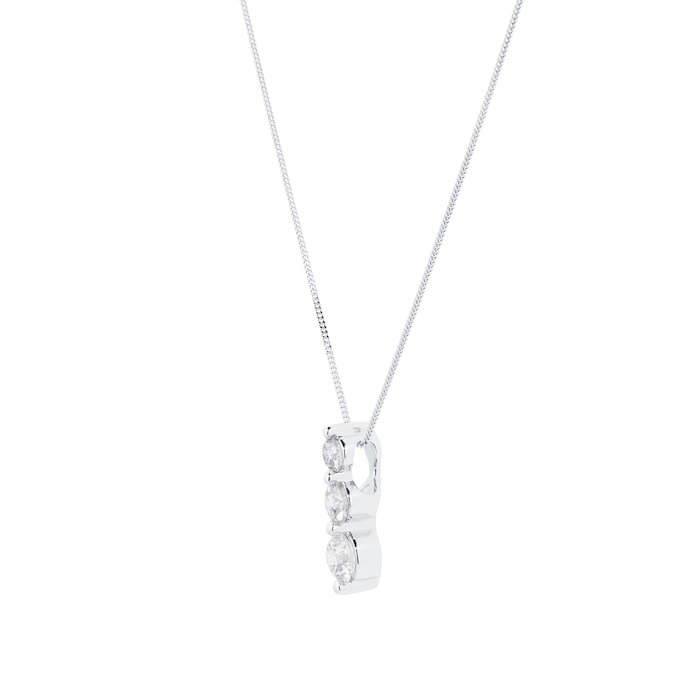 Mappin & Webb 18ct White Gold 1.00cttw Diamond Graduated Drop Pendant