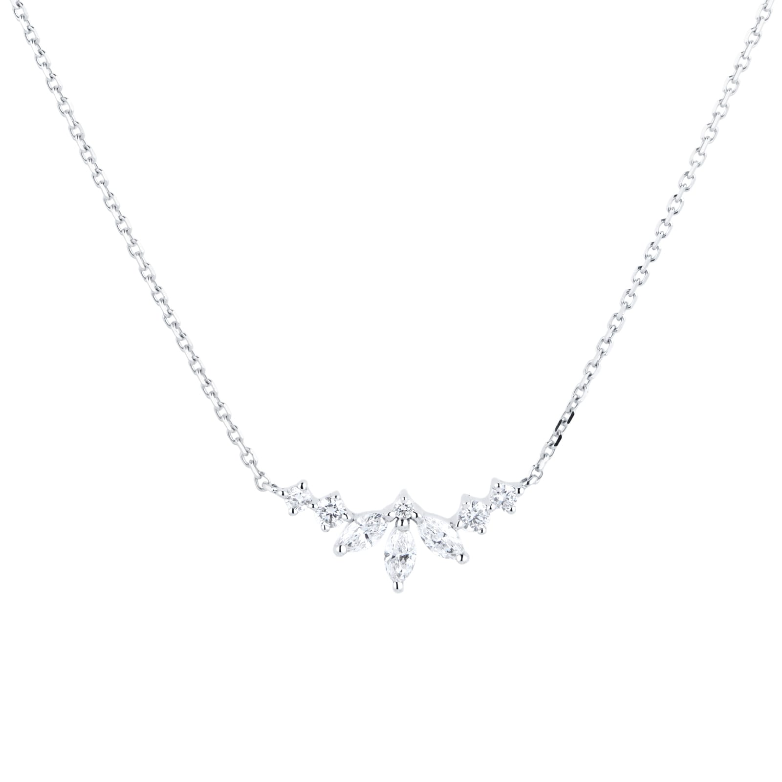 9ct White Gold Petal Smile Necklace 9ct White Gold Petal Smile Necklace