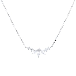 Goldsmiths 9ct White Gold Petal Smile Necklace