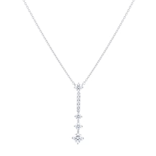 Goldsmiths 18ct White Gold Linear Drop Pendant