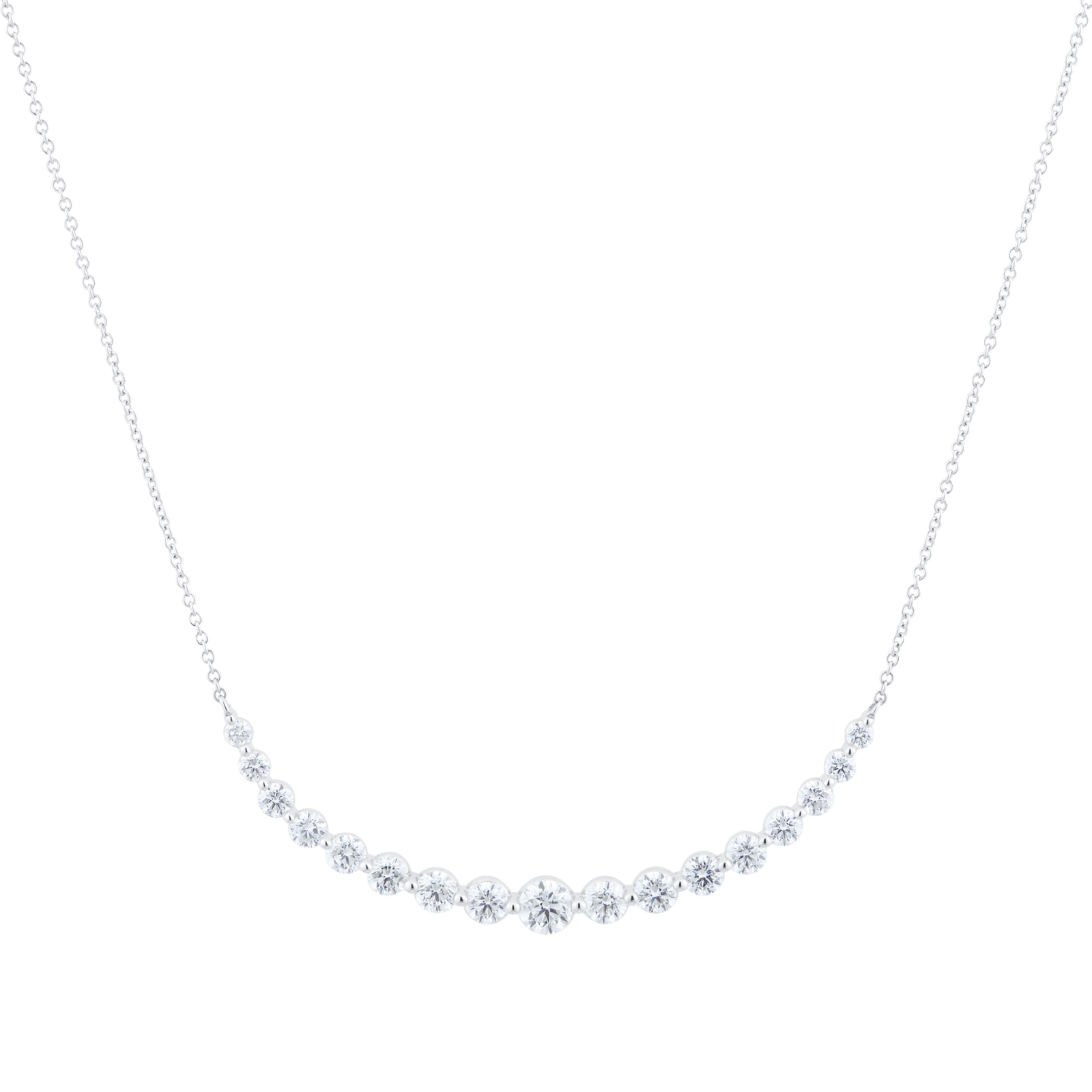 18ct White Gold 2.49cttw Diamond Smiler Necklace