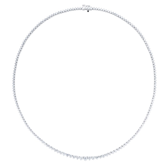 Mappin & Webb 18ct White Gold 6.82cttw Diamond 3 Claw Graduated Tennis Necklace