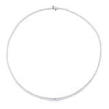 Mappin & Webb 18ct White Gold 8.08cttw Diamond 3 Claw Graduated Tennis Necklace