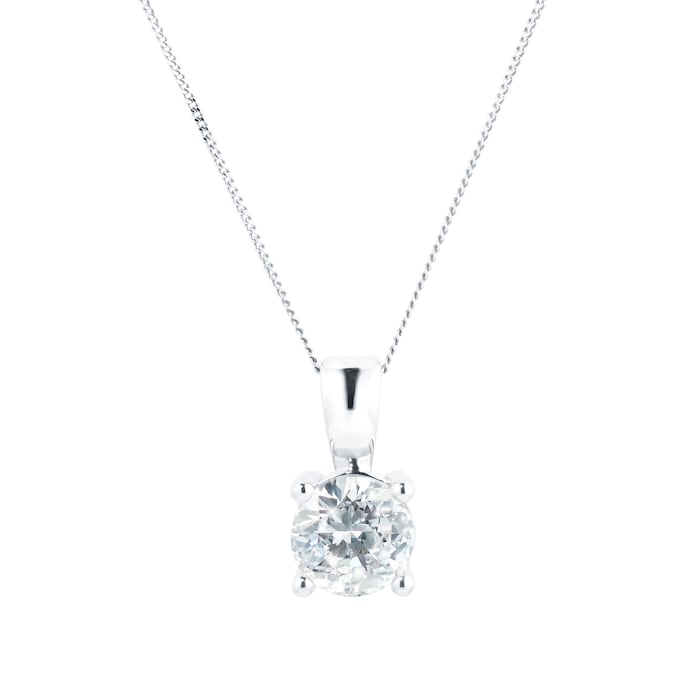 Goldsmiths 18ct White Gold Goldsmiths Brightest Diamonds Solitaire Pendant