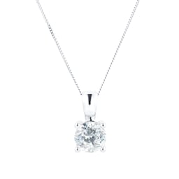 12143457 - 18ct White Gold 1.50ct Diamonds Solitaire Pendant