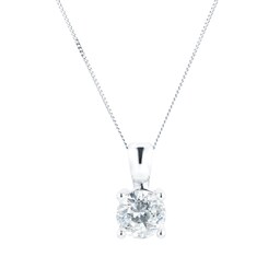 12143458 - 18ct White Gold 2ct Diamonds Solitaire Pendant