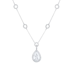 Mappin & Webb 18ct White Gold 2.90ct Pear Cut Diamond Halo Pendant