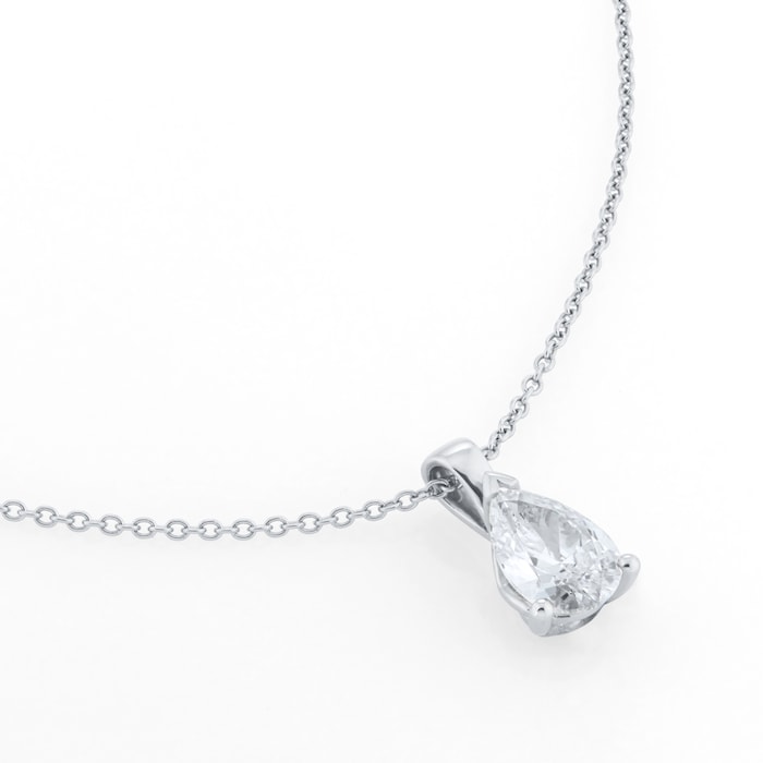 Mappin & Webb Platinum 1.50ct Pear Cut Diamond Pendant