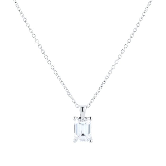 Mappin & Webb Platinum 1.50cttw Emerald Cut Diamond Pendant