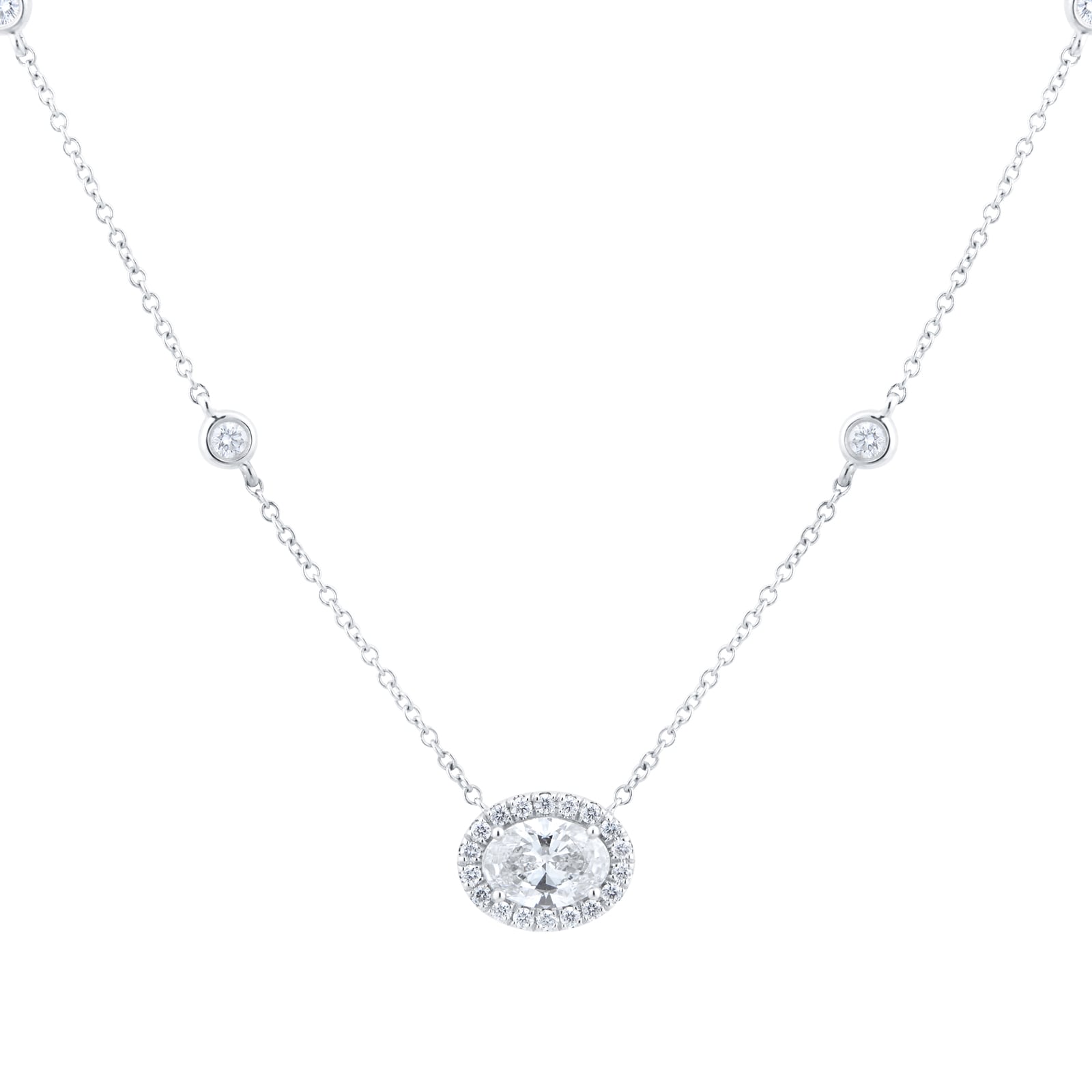 Mappin & Webb 18ct White Gold 1.43cttw Diamond Halo Pendant Mappin & Webb 18ct White Gold 1.43cttw Diamond Halo Pendant