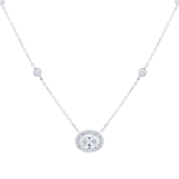 Mappin & Webb 18ct White Gold 1.45cttw Diamond Halo Pendant