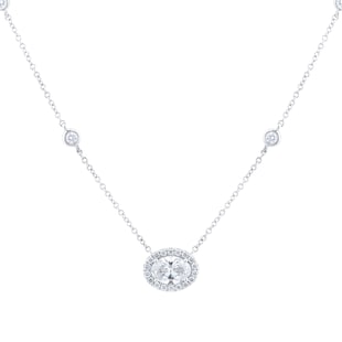 Mappin & Webb 18ct White Gold 1.45cttw Diamond Halo Pendant