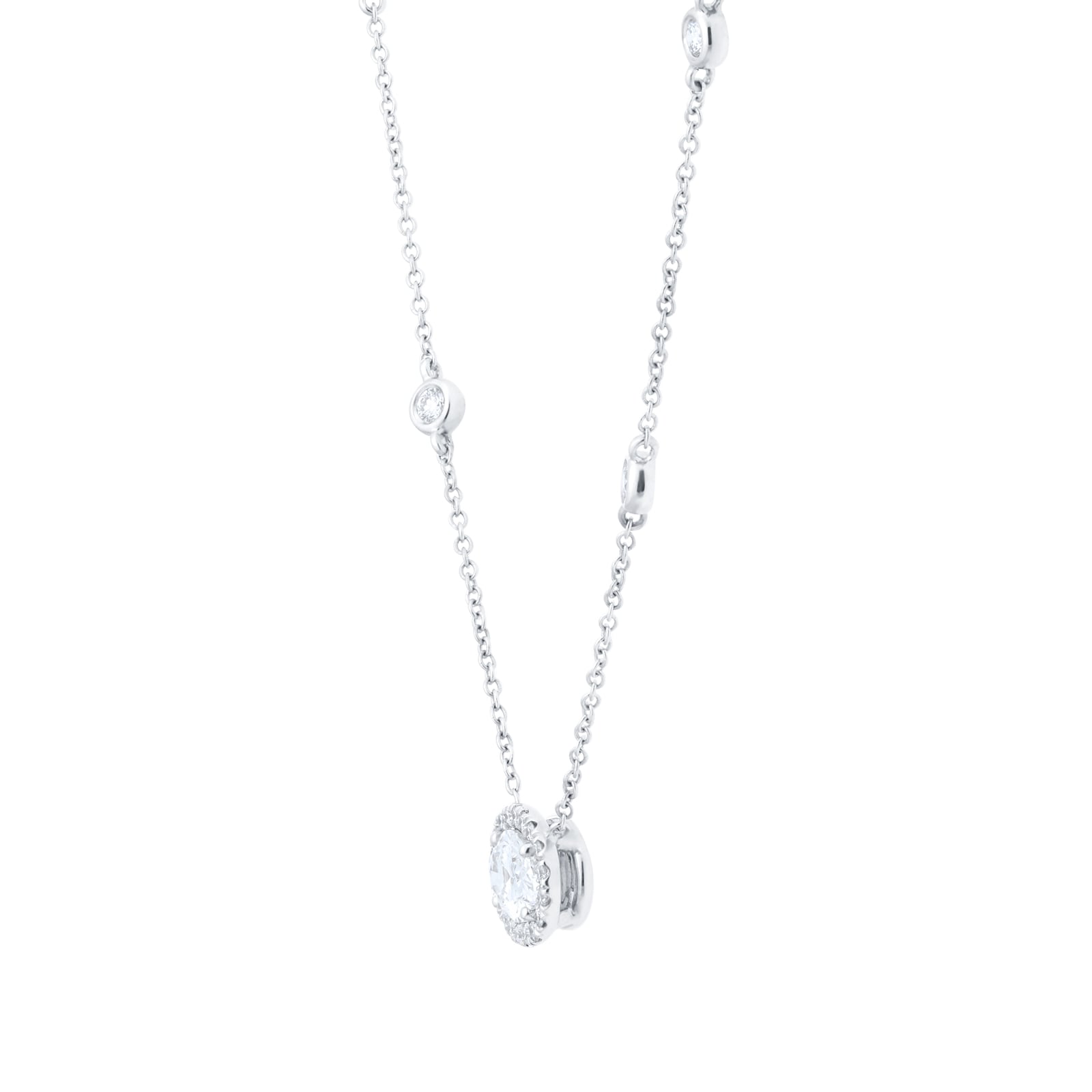 Mappin & Webb 18ct White Gold 1.43cttw Diamond Halo Pendant Mappin & Webb 18ct White Gold 1.43cttw Diamond Halo Pendant
