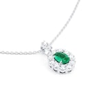 Mappin & Webb 18c White Gold 0.67cttw Diamond and Emerald Cut Oval Pendant