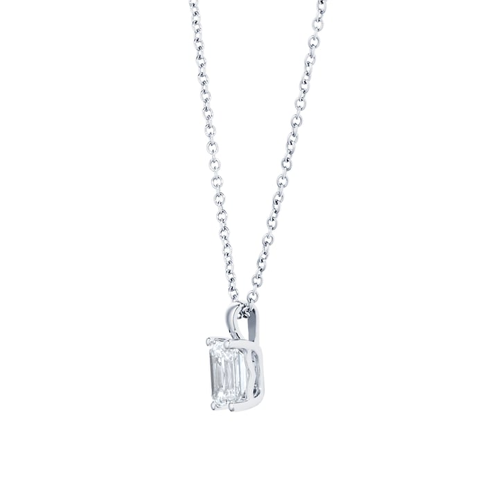 Mappin & Webb Platinum 1.00cttw Emerald Cut Diamond Pendant