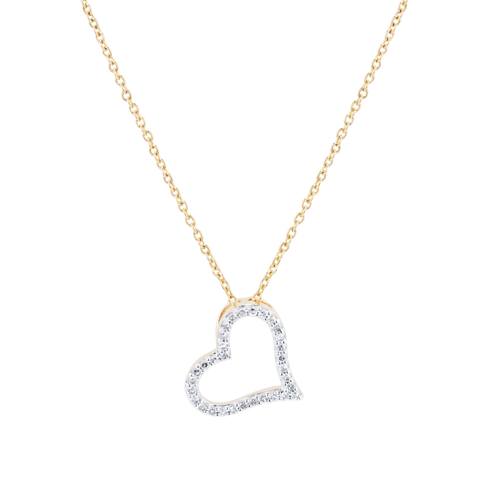 18ct Gold Vermeil on Silver Designer Heart Necklace, £62 at Warren James