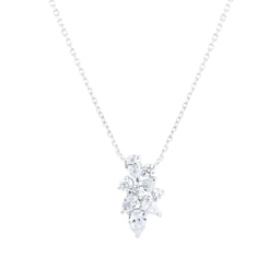 12143492 - Riveret 18ct White Gold 0.75cttw Mixed Cut Diamond Pendant