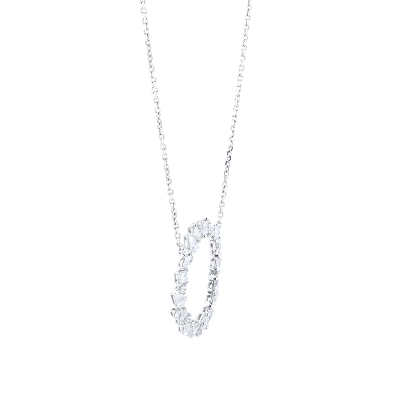 Mappin & Webb Riveret 18ct White Gold 1.42cttw Mixed Cut Diamond Open Circle Pendant Mappin & Webb Riveret 18ct White Gold 1.42cttw Mixed Cut Diamond Open Circle Pendant