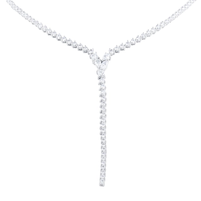 Mappin & Webb Riveret 18ct White Gold 1.50cttw Mixed Cut Diamond Lariat Necklace