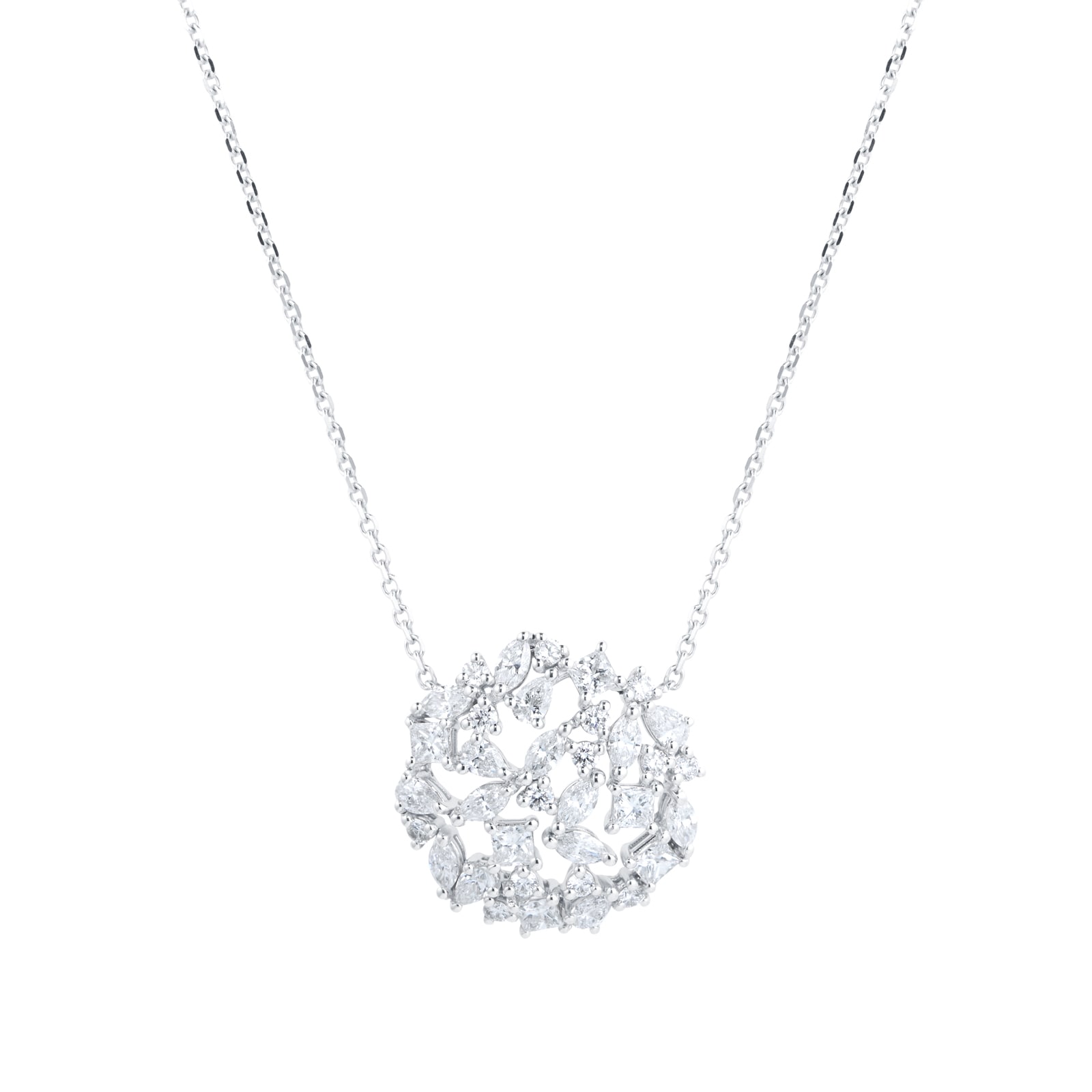 Mappin & Webb Riveret 18ct White Gold 2.20cttw Mixed Cut Diamond Closed Pendant Mappin & Webb Riveret 18ct White Gold 2.20cttw Mixed Cut Diamond Closed Pendant