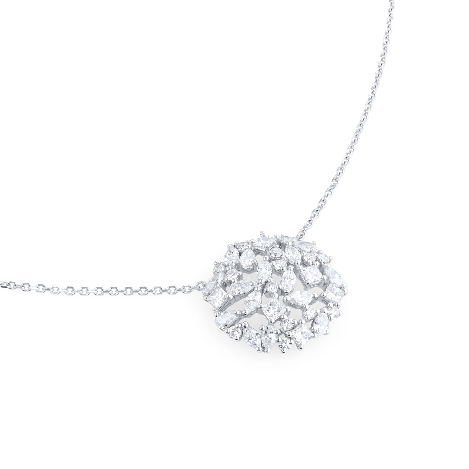 Mappin & Webb Riveret 18ct White Gold 2.20cttw Mixed Cut Diamond Closed Pendant Mappin & Webb Riveret 18ct White Gold 2.20cttw Mixed Cut Diamond Closed Pendant