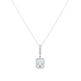 Goldsmiths 18ct White Gold 1.34cttw Diamond Halo Pendant