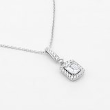 Goldsmiths 18ct White Gold 1.34cttw Diamond Halo Pendant