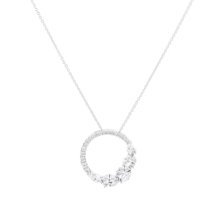 Goldsmiths 18ct White Gold 1.00cttw Mixed Cut Diamond Pendant