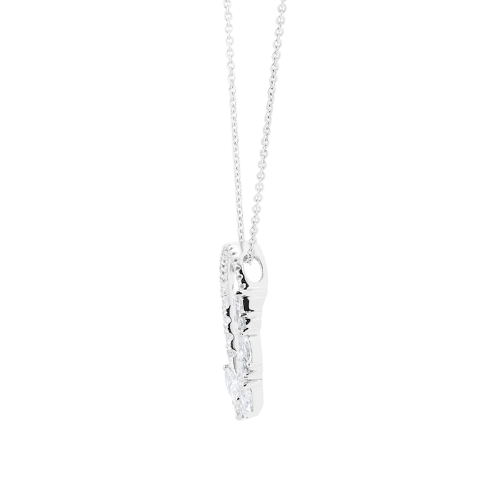 Goldsmiths 18ct White Gold 1.00cttw Mixed Cut Diamond Pendant