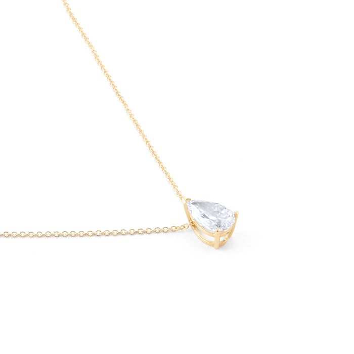 Goldsmiths 18ct Yellow Gold 1.50cttw Pear Cut Diamond Pendant