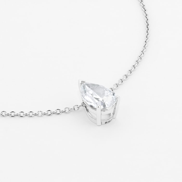 Goldsmiths Platinum 1.5ct Pear Cut Diamond Pendant