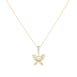 Goldsmiths 9ct Yellow Gold 0.20ct Diamond Butterfly Pendant