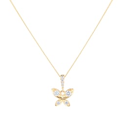 12143512 - 9ct Yellow Gold 0.20ct Diamond Butterfly Pendant