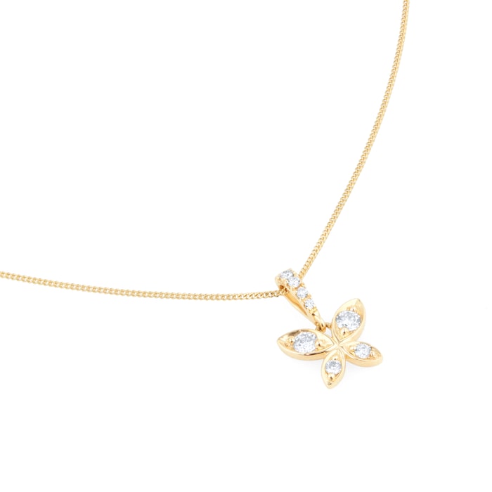 Goldsmiths 9ct Yellow Gold 0.20ct Diamond Butterfly Pendant