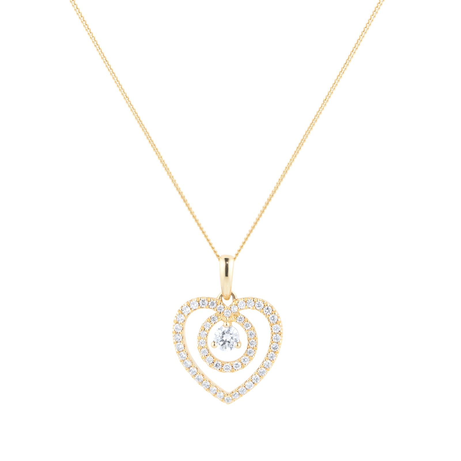 Best Luxury 
18ct Yellow Gold 0.35ct Diamond Heart Pendant