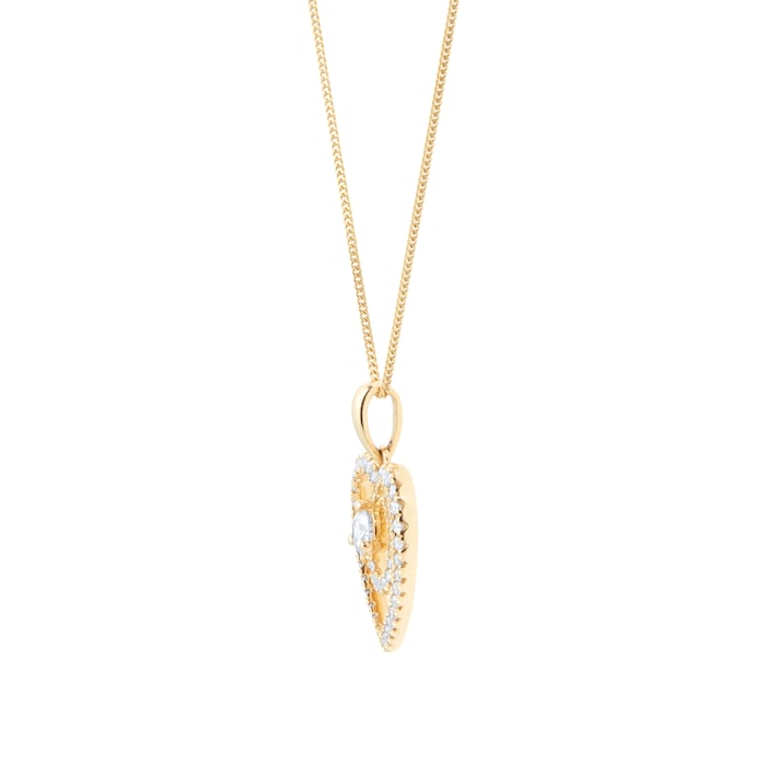 Goldsmiths 18ct Yellow Gold 0.35ct Diamond Heart Pendant