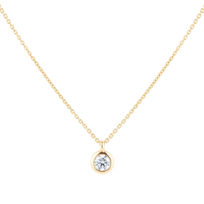 Goldsmiths 18ct Yellow Gold 0.30ct Diamond Bezel Pendant