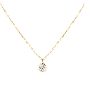 Goldsmiths 18ct Yellow Gold 0.30ct Diamond Bezel Pendant