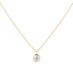 12143514 - 18ct Yellow Gold 0.30ct Diamond Bezel Pendant