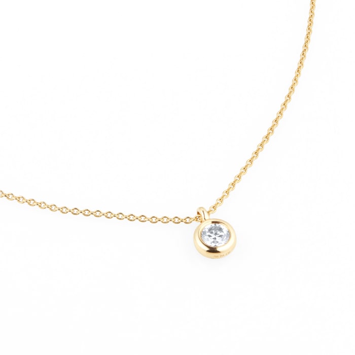 Goldsmiths 18ct Yellow Gold 0.30ct Diamond Bezel Pendant