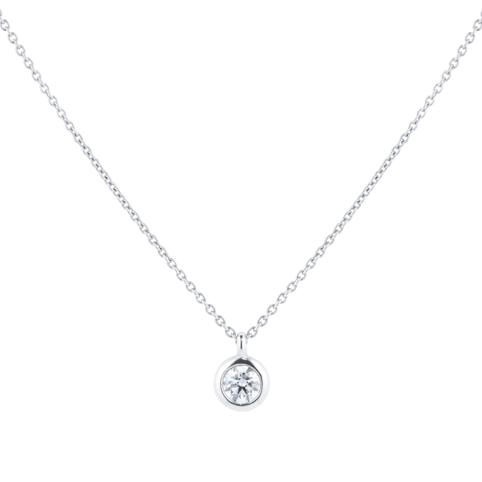 Goldsmiths 18ct White Gold 0.30ct Diamond Bezel Pendant