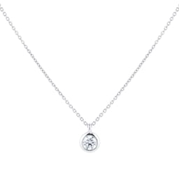 12143516 - 18ct White Gold 0.30ct Diamond Bezel Pendant