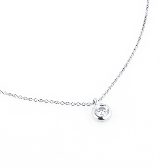 Goldsmiths 18ct White Gold 0.30ct Diamond Bezel Pendant