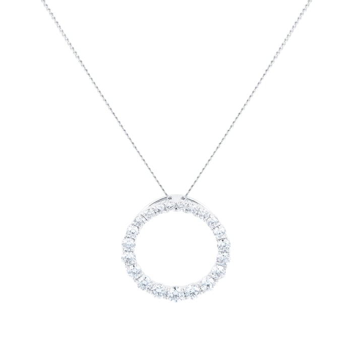 Goldsmiths 18ct White Gold 0.50ct Diamond Circle Pendant