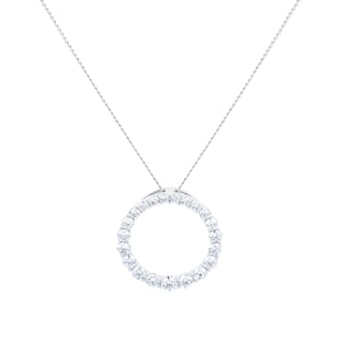 Goldsmiths 18ct White Gold 0.50ct Diamond Circle Pendant