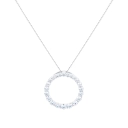 12143517 - 18ct White Gold 0.50ct Diamond Circle Pendant