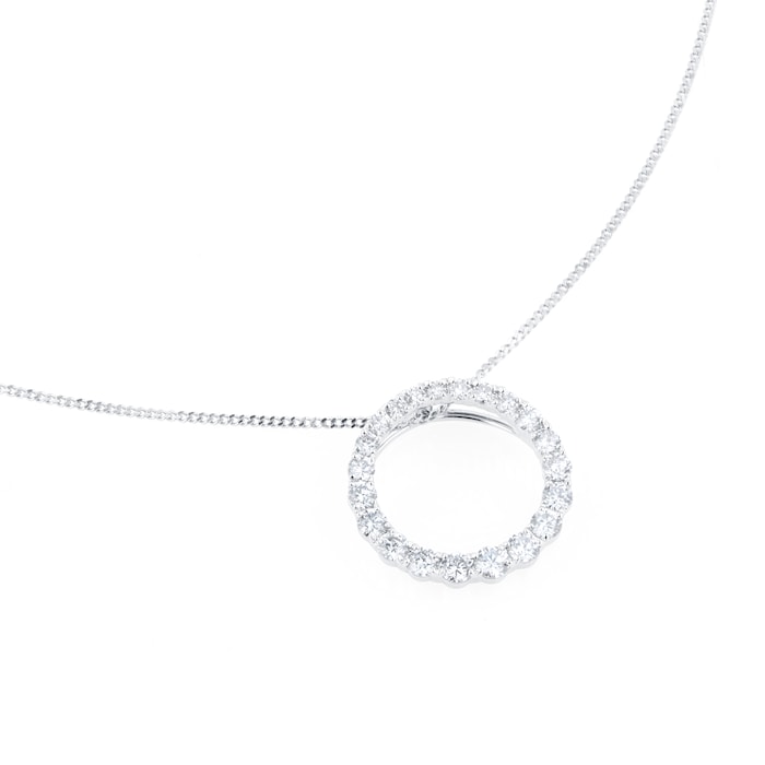 Goldsmiths 18ct White Gold 0.50ct Diamond Circle Pendant